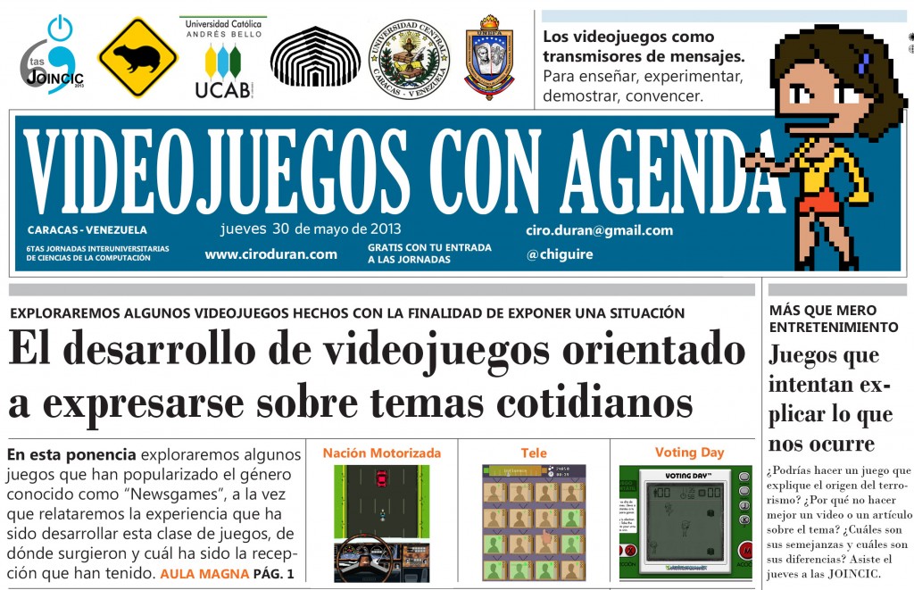 Videojuegos con agenda: el desarrollo de videojuegos orientado a expresarse sobre temas cotidianos